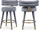 Fitzroy Velvet Upholstered Counter Stool - Grey