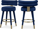 Fitzroy Velvet Upholstered Counter Stool - Blue