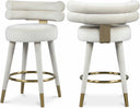 Fitzroy Velvet Upholstered Counter Stool - Cream
