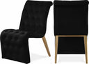 Curve Velvet Upholstered Dining Chair - Black
