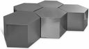 Hexagon Iron 5pc. Modular Coffee Table - Chrome