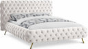 Delano Velvet Upholstered Bed - Cream