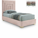 Nora Velvet Upholstered Twin Bed - Pink