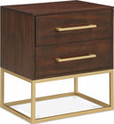 Maxine 22" Wood Veneer And Iron Nightstand - Brown