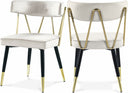 Rheingold Velvet Upholstered Dining Chair - Cream