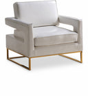 Amelia Vegan Leather Upholstered Accent Chair - White