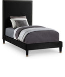 Harlie Velvet Upholstered Twin Bed - Black