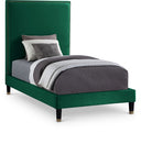 Harlie Velvet Upholstered Twin Bed - Green
