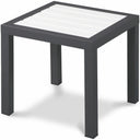 Nizuc Aluminum Outdoor Patio End Table - White