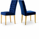Capri Velvet Upholstered Dining Chair - Blue