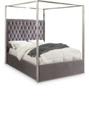 Porter Velvet Upholstered Bed - Grey