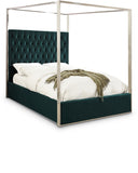 Porter Velvet Upholstered Bed - Green