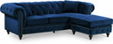 Sabrina 96" Velvet Upholstered Reversible 2pc. Sectional - Blue