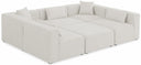 Cube 108" Fabric Upholstered 6pc Modular Sectional - Cream