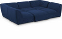 Miramar 109" Linen Textured Fabric Upholstered 6pc. Modular Sectional - Blue