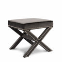 Nixon Velvet Upholstered Stool - Grey