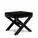 Nixon Velvet Upholstered Stool - Black