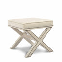 Nixon Velvet Upholstered Stool - Cream