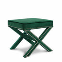 Nixon Velvet Upholstered Stool - Green