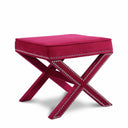 Nixon Velvet Upholstered Stool - Pink