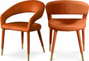 Destiny Velvet Upholstered Dining Chair - Cognac