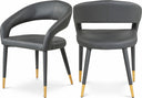 Destiny Vegan Leather Upholstered Dining Chair - Grey