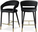 Destiny Velvet Upholstered Stool - Black