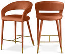 Destiny Velvet Upholstered Stool - Cognac