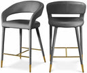 Destiny Velvet Upholstered Stool - Grey