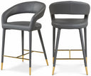 Destiny Vegan Leather Upholstered Stool - Grey