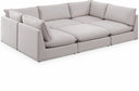 Mackenzie 120" Linen Textured Fabric Upholstered 6pc. Modular Sectional - Beige