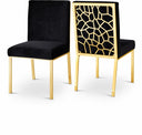 Opal Velvet Upholstered Dining Chair - Black