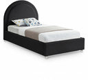 Milo Boucle Fabric Upholstered Twin Bed - Black