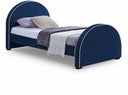Brody Velvet Upholstered Twin Bed - Blue