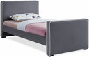 Dillard Velvet Upholstered Twin Bed - Grey