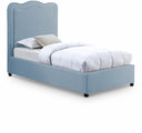 Felix Linen Textured Fabric Upholstered Twin Bed - Light Blue
