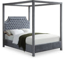 Rowan Velvet Upholstered Bed - Grey