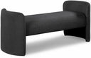 Peyton Boucle Fabric Upholstered Bench - Black