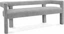 Athena Boucle Fabric Upholstered Bench - Grey