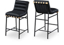 Burke Vegan Leather Upholstered Counter Stool - Black