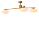 Elliptical White Glass Chandelier Evergreen