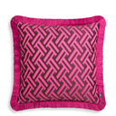Dark Pink Fringed Cushion Doris
