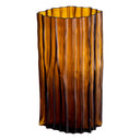 Fluted Amber Glass Vase Vivente