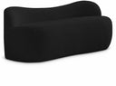 Flair Boucle Fabric Upholstered Bench - Black