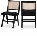 Abby Cane And Vegan Leather Upholstered Dining Side Chair - Black