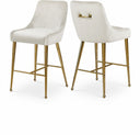 Owen Velvet Upholstered Counter Stool - Cream