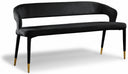 Destiny Velvet Upholstered Bench - Black