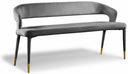 Destiny Velvet Upholstered Bench - Grey