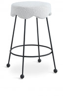 Fleur Boucle Fabric Upholstered Counter Stool - Cream