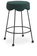 Fleur Boucle Fabric Upholstered Counter Stool - Green